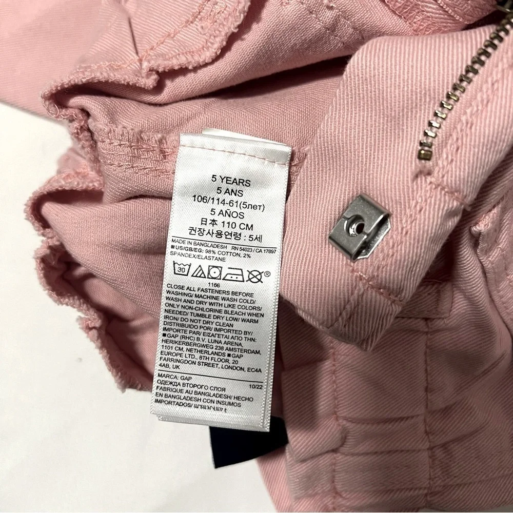 Gap Girls 5 Years “Mom Jeans” with Paperbag Elastic Waist Standard Pink NWOT